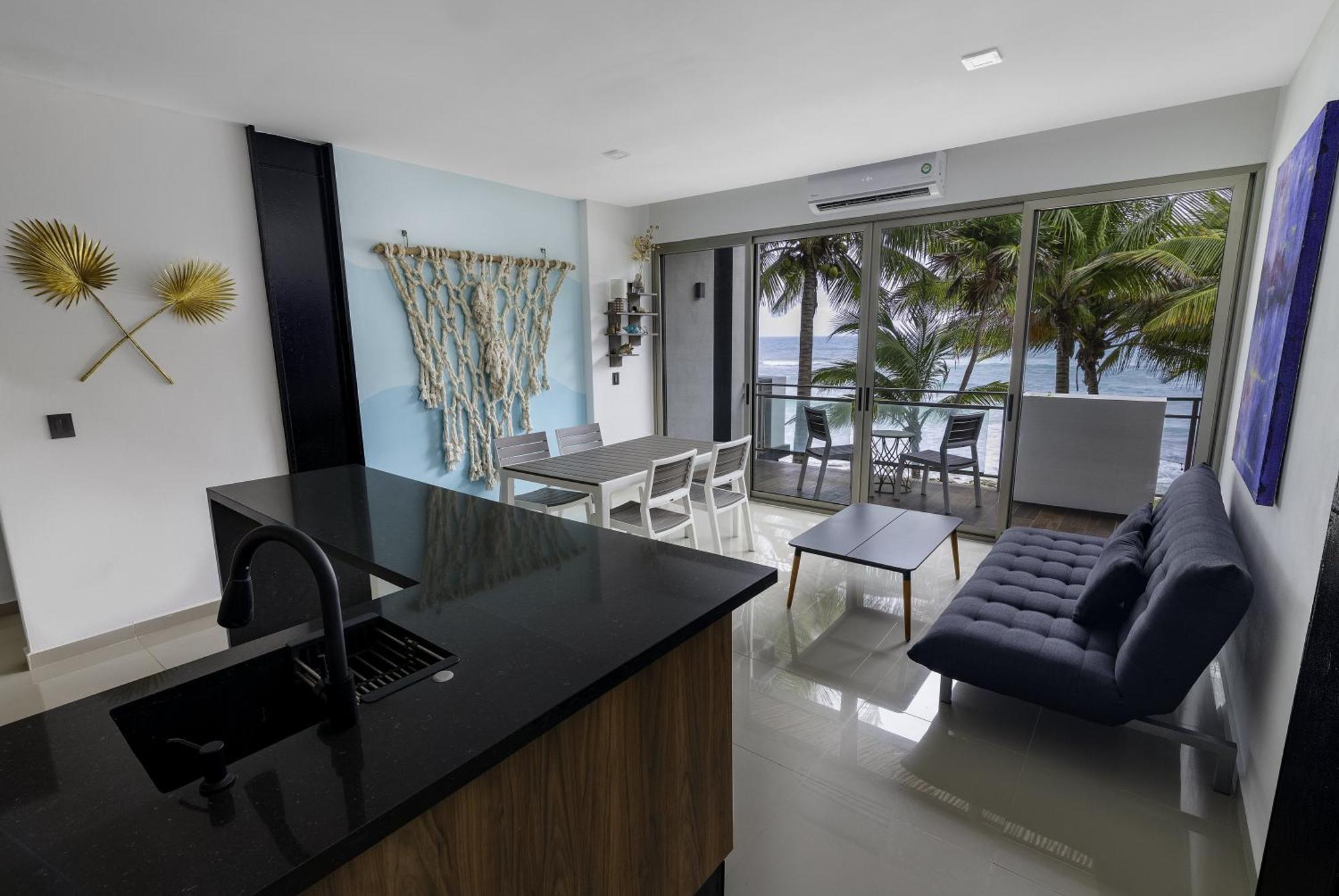 Angelina 28 Beachfront And Family Apartments - Modern And Relaxing Long Stays - 20 Min From Cancun Airport 莫雷洛斯港 外观 照片