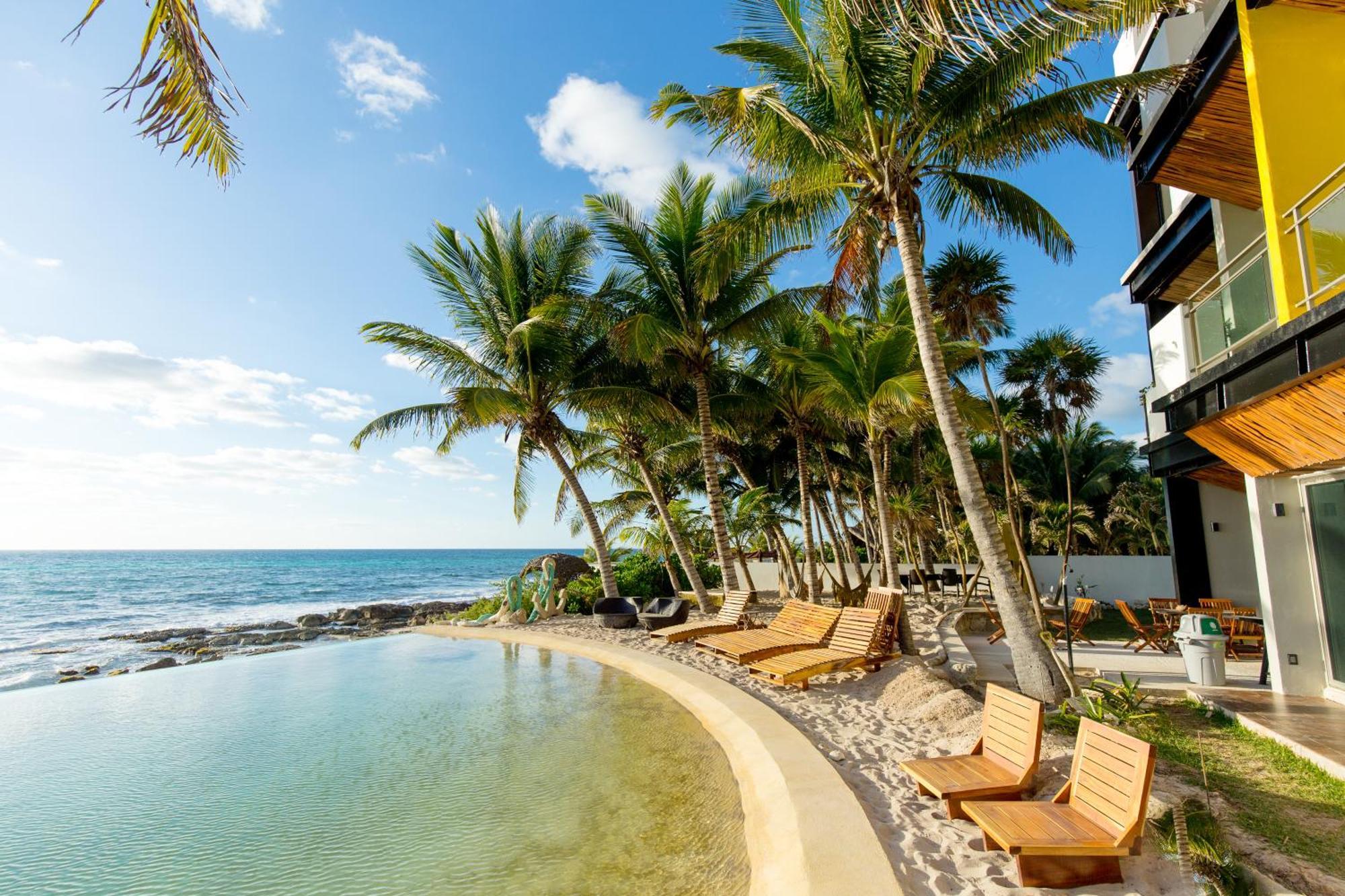 Angelina 28 Beachfront And Family Apartments - Modern And Relaxing Long Stays - 20 Min From Cancun Airport 莫雷洛斯港 外观 照片